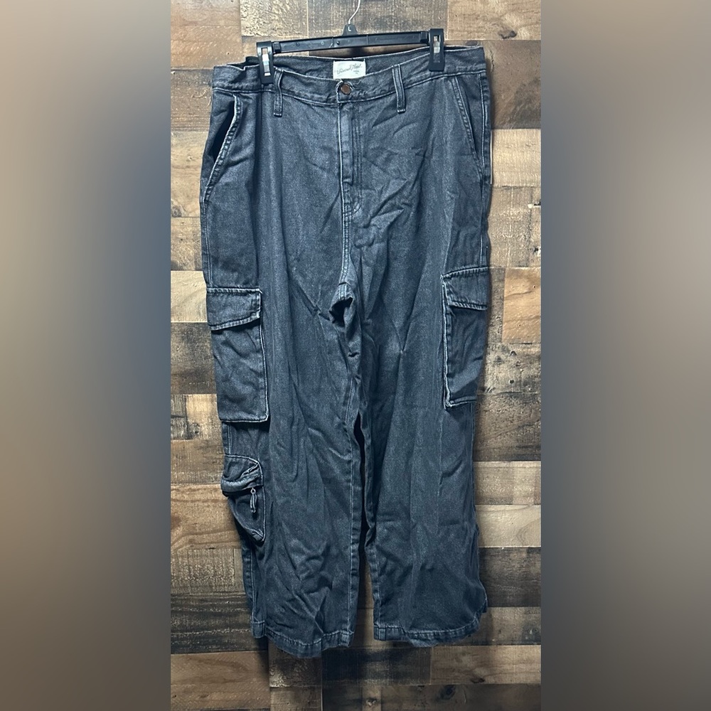 Women’s Cargo Jeans - Blue Wide Leg